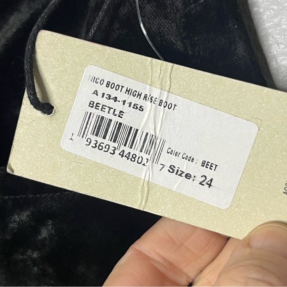 Agolde Nico Bootcut Highrise Pants Women 24 Beetle Black Zip Velvet Feel NWT - Picture 4 of 9